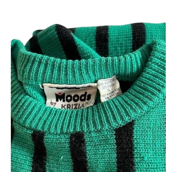 Vintage Green Striped Tunic Sweater - Picture 5 of 11